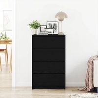 aparador de roble negro 60x35x985 cm madera de ingenieria