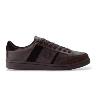 Fred Perry para hombre. B2310-33C Zapatillas de piel y ante B725 marrón oscuro (41), Plano, Cordones, Casual
