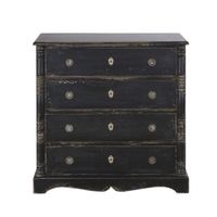 comoda de 4 cajones de abeto macizo y mdf negro