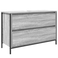 mueble de bano con lavabo y cajones gris sonoma 90x345x60 cm vidaxl