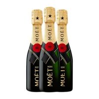 moet  chandon imperial brut champagne gran reserva botellin 20 cl 12 vol pack de 3 unidades
