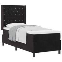 cama tapizada 203x83x128 cm madera - negro