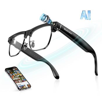 Blackview BV200 Gafas Inteligentes Cámara Integrada IA Altavoces Bluetooth Mate Negras