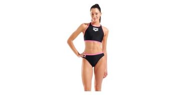 Banador arena y line negro rosa mujer