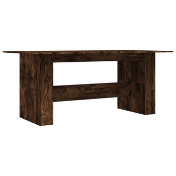 Mesa De Comedor Madera De Ingeniería Roble Ahumado 180x90x76 Cm Vidaxl
