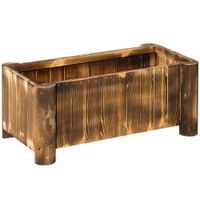 outsunny jardinera rectangular arriate de jardin con 4 patas para cultivos verduras flores en jardin balcon 70x35x30 cm natural   aosom espana
