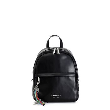 mochila con logotipo bordado y llavero personalizado black