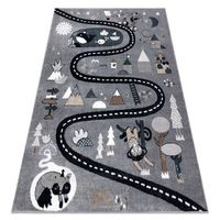 alfombra fun route para ninos calle animales gris 280x370 cm