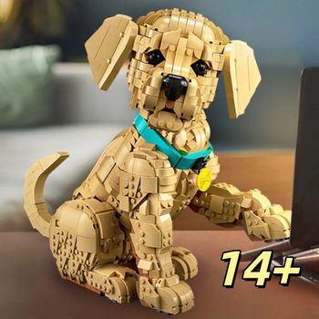 Bloques de Construcción de Cachorro de Labrador Retriever Realista 2026, Juego de Ladrillos de Perro, Rompecabezas Educativo, Decoración para el Hogar y Escritorio, Regalo