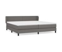 cama box spring con colchon cuero sintetico gris 200x200 cm diseno plano
