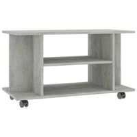 mueble de tv ruedas madera ingenieria gris hormigon 80x40x45 cm vidaxl