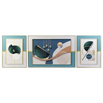 Cuadro Set 3 Aluminio Mdf 240x3x80 Moderno