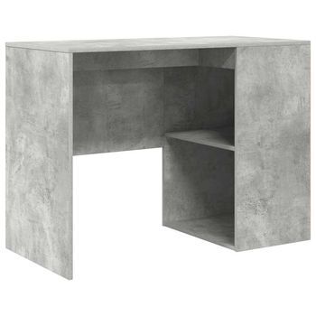Escritorio Gris Concreto Madera De Ingeniería 102 X 50 X 75 Cm Vidaxl