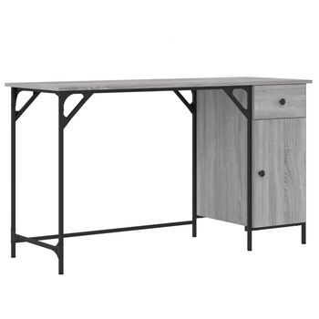 Escritorio Ordenador Madera Ingeniería Sonoma Gris 131x48x75 Cm Vidaxl