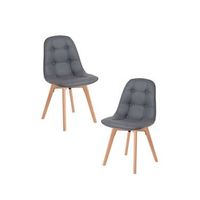 pack 2 sillas vorak de polipiel 814338 cm - gris oscuro