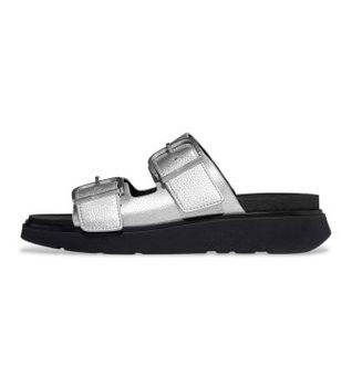 Fitflop para mujer. A2T-011 Sandalias Hebilla Gen-FF de piel plateado (36), Plata, 1 a 3cm, Ninguno, Casual