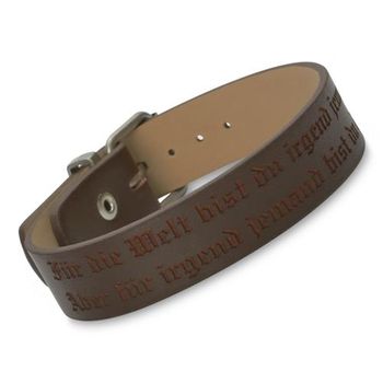 Pulsera grabable de cuero auténtico marrón