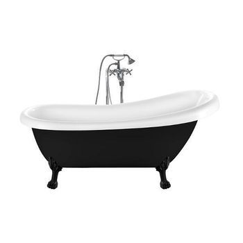 Bañera Con Patas Richmond Negra  171 Cm Patas León Negras