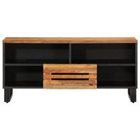 mueble de tv  mueble de salon  gabinete de tv madera maciza de acacia 100x34x46 cm