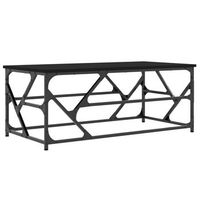 mesa de centro de diseno industrial 100 x 50 x 40 cm madera de ingenieria negra y metal dec039549
