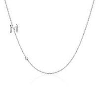 cadena personalizable de diamantes en oro blanco 14 quilates