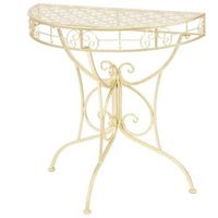 mesa auxiliar vintage metal semicircular 72x36x74 cm dorado vidaxl