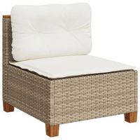 sofa de jardin  sofa de exterio sin reposabrazos con cojines ratan pe beige