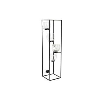Portavela Hierro Cristal 18x18x76 5 Portavelas