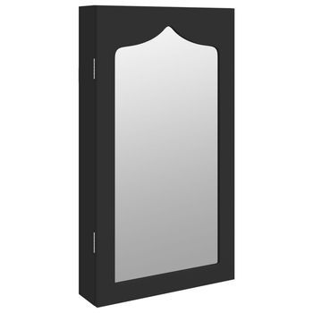 Espejo Con Joyero De Pared Negro 37,5x10x67 Cm Vidaxl