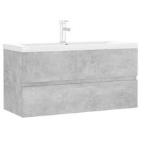 mueble de almacenaje  mueble con lavabo madera de ingenieria gris hormigon