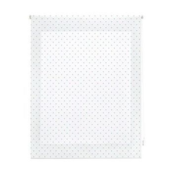 Estor Enrollable Premium - Estor Enrollable Tamaño 140x180 - Estor Premium Color Blanco Con Motas Turquesas | Blindecor