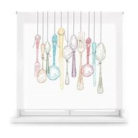 estor enrollable translucido con estampado - estor tamano 170x180 - estor modelo cutlery  blindecor