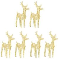 renos de navidad 6 unidades 240 leds blanco calido acrilico vidaxl