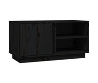 mueble tv - mesa de tv madera maciza de pino negro 80x35x405 cm