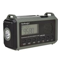 hanrongda hrd-905 radio de emergencia bateria solar de manivela 10000mah am fm sw banda meteorologica linterna led alarm