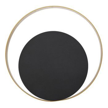 Aplique De Metal Negro Con Círculo Dorado Cm 25x8x25