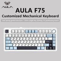 teclado mecanico aula f75 24g inalambricobluetoothteclado mecanico para juegos por cable puede cambiar libremente entre modos de juegooficina