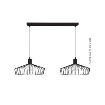 Lámpara De Techo Colgante Serie Bamil Doble E27 Ø380mm Negro