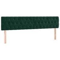 cabeceros 2 unidades de terciopelo verde oscuro 90x7x7888 cm