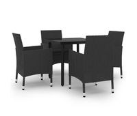 set comedor de jardin 5 pzas y cojines ratan sintetico y vidrio