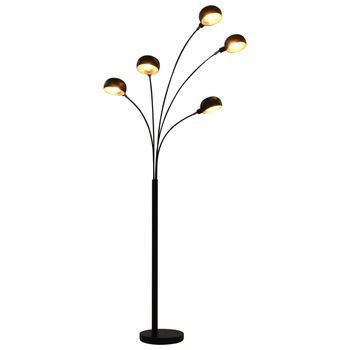 Lámpara De Pie Negro Y Dorado 5 X E14 200 Cm Vidaxl