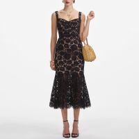 self-portrait guipure lace midi dress - uk 16