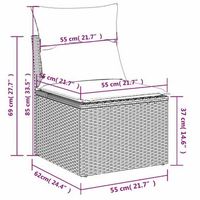 conjunto de sofa de jardin paquete de 7 piezas tejido de mimbre artificial negro
