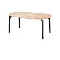 mesa de comedor redonda extensible 100-180x100 padma negro - roble 100 x 76 x 100 cm