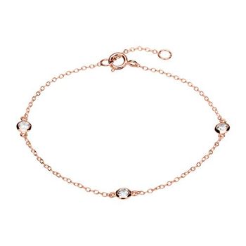 Pulsera de mujer de plata 925 bañada en oro rosa con circonitas