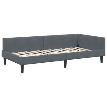 Estructura De Cama Esquinera Manual Gris Oscuro 90 X 200 Cm