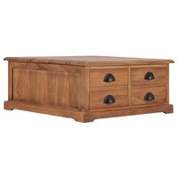 mesa de centro de madera maciza de teca 68x68x30 cm vidaxl
