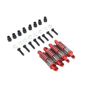 4PCS Amortiguadores de metal mejorados para modelos de vehículos de automóviles Wltoys 1/28 284161 284010 284131 K969 K9