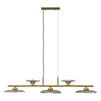 lampara de arana de metal con decoraciones de vidrio gris cm 100x24x18