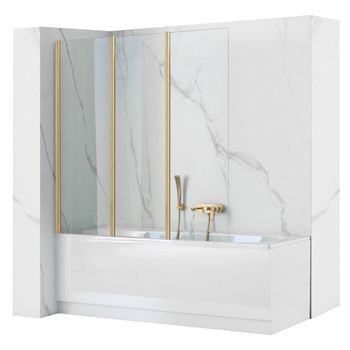 Mampara De La Bañera Rea Agat-3 120 Brush Gold